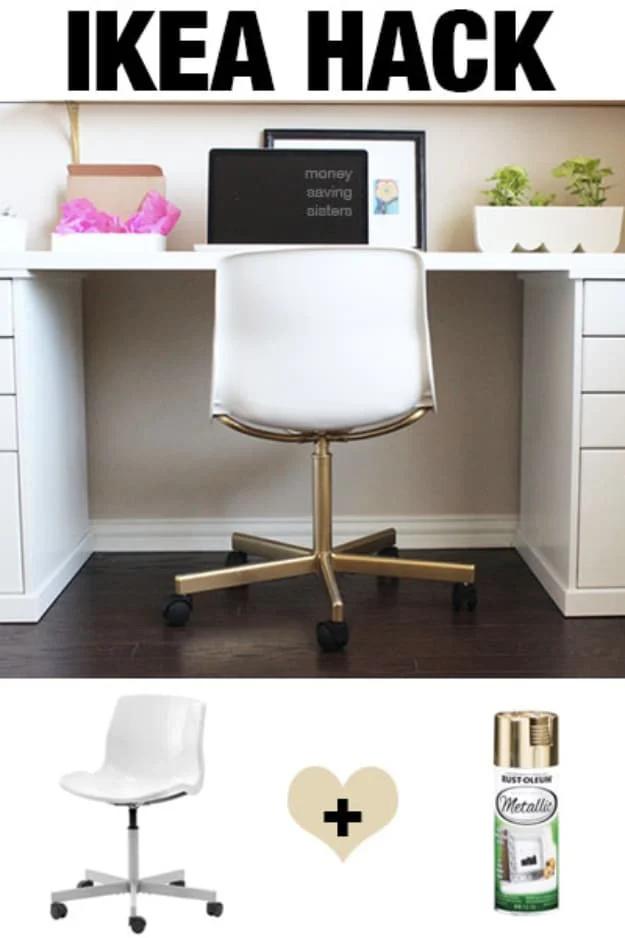 Expensive Looking Office Chair IKEA Hack, fast enough to finish tonight and a sweet finishing touch for any gift