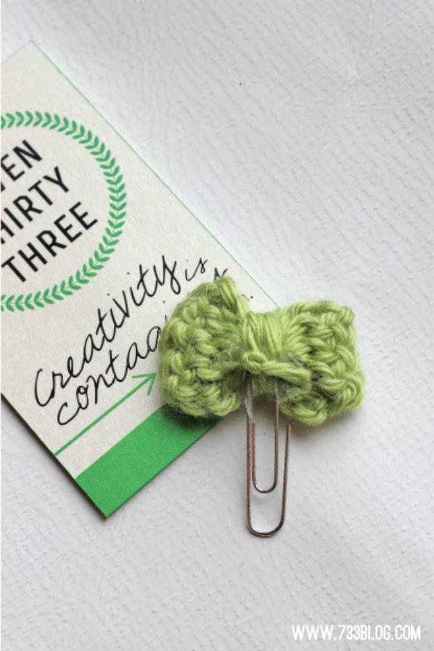 Tiny Crochet Bow Bookmarks, a handmade stitch project, easy to scale up for a whole batch and a keepsake worth handing down