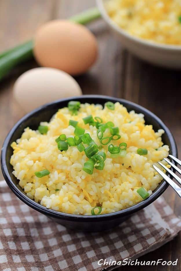 Best Rice Recipes - Chinese Egg Fried Rice - Easy Ideas for Quick Meals Made From a Bag of Rice - Healthy Recipes With Brown, White and Arborio Rice - Cheesy, Fried, Asian, Mexican