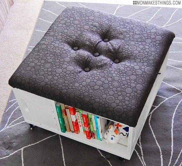 Storage Ottoman DIY, a budget friendly build using basic supplies and an easy weekend project for a small space
