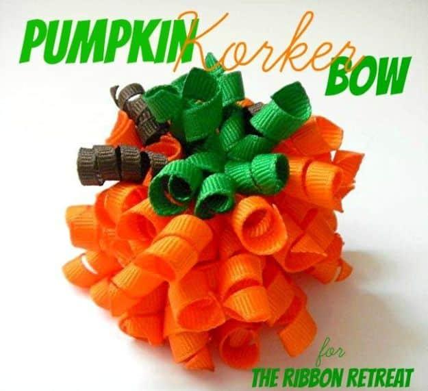 Pumpkin Korker Bow, a DIY gift bow, quick to finish in an afternoon and a creative way to use up scraps