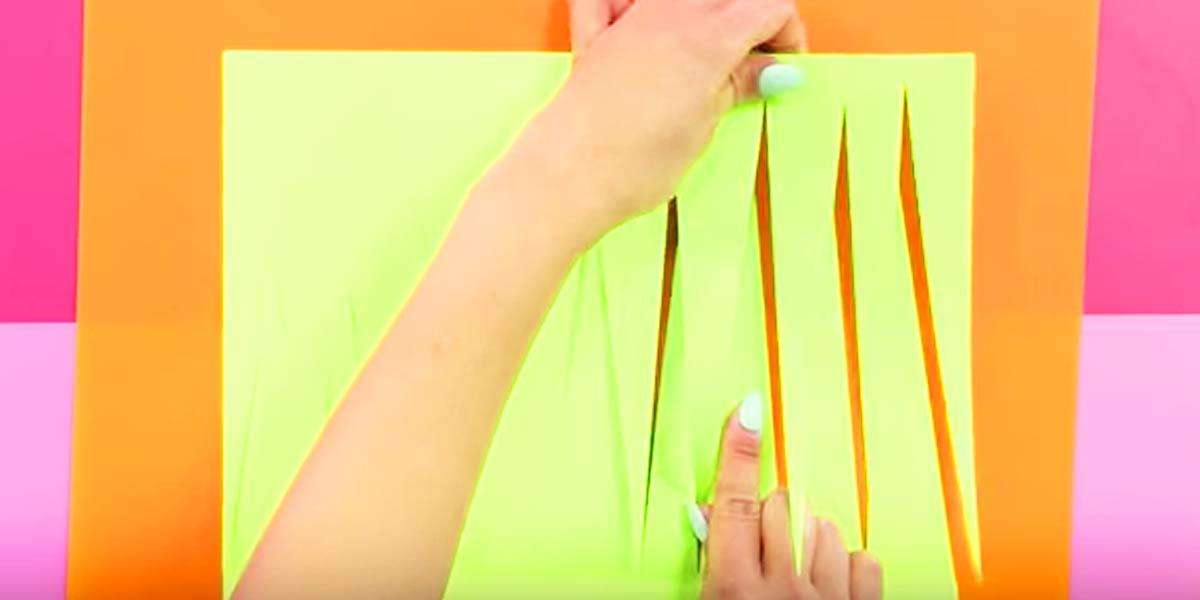 She Cuts Long Narrow Triangles In Green Card Stock And You’ll Love What She Does Next
