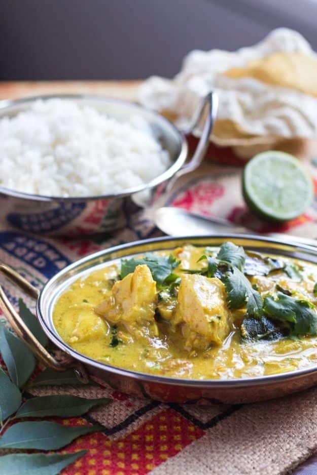 Quick fish curry simmered in a fragrant sauce for a fast flavorful weeknight dinner option for the whole family