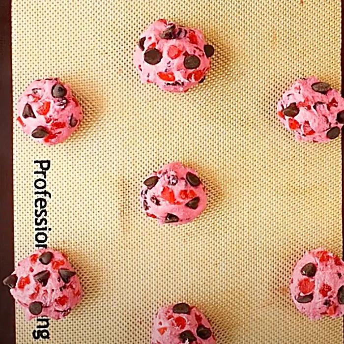 Maraschino Cherry Chocolate Chip Cookies - Christmas Cookies - Christmas Gift Idea
