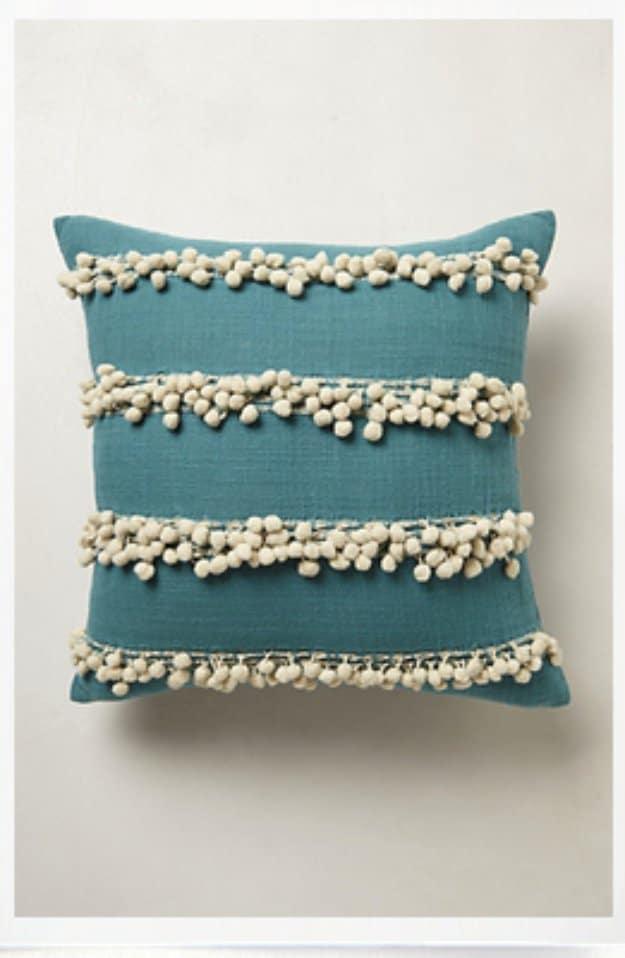 DIY Pillows and Creative Pillow Projects - Anthropologie Tassel Pillow Knockoff - Decorative Cases and Covers, Throw Pillows, Cute and Easy Tutorials for Making Crafty Home Decor -