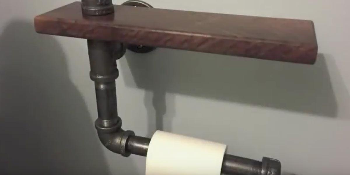 He Makes A Stylish Toilet Paper Holder With A Chic Industrial Look (Watch!)