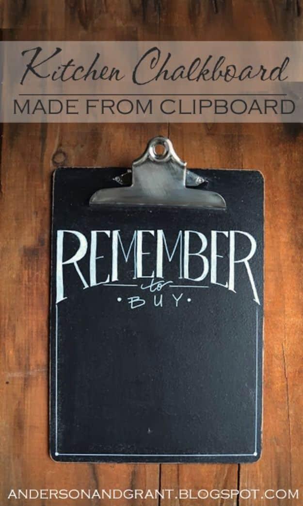 Kitchen Chalkboard Clip Boards, a popular choice on this list and a budget friendly chalkboard paint idea worth trying