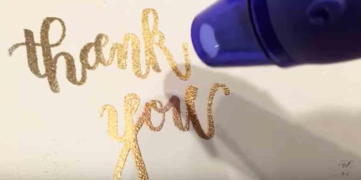 Watch How She Does This Super Quick And Easy Embossed Brush Calligraphy!