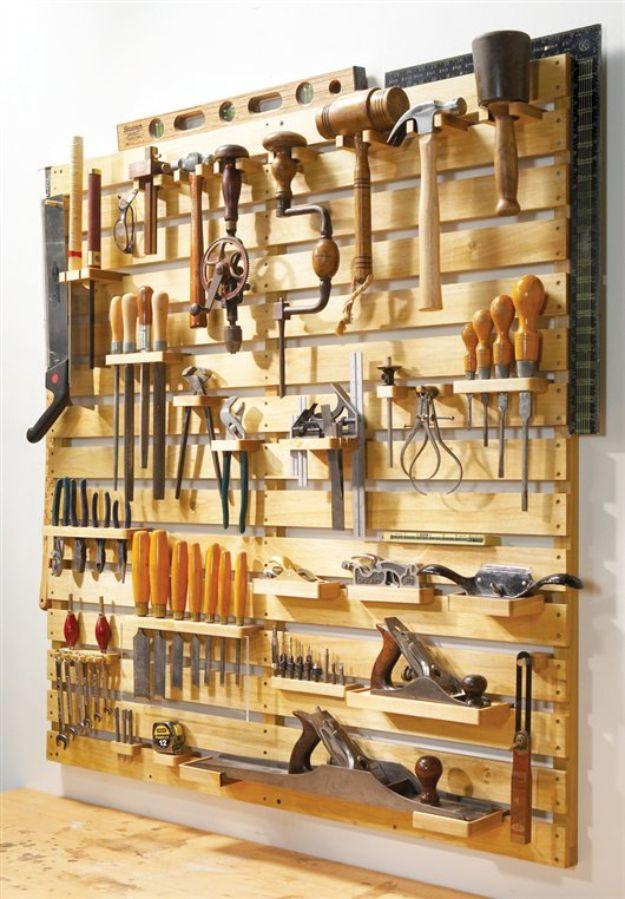 Hold-Everything Tool Rack, simple to scale to fit almost any space and better looking than anything from a store