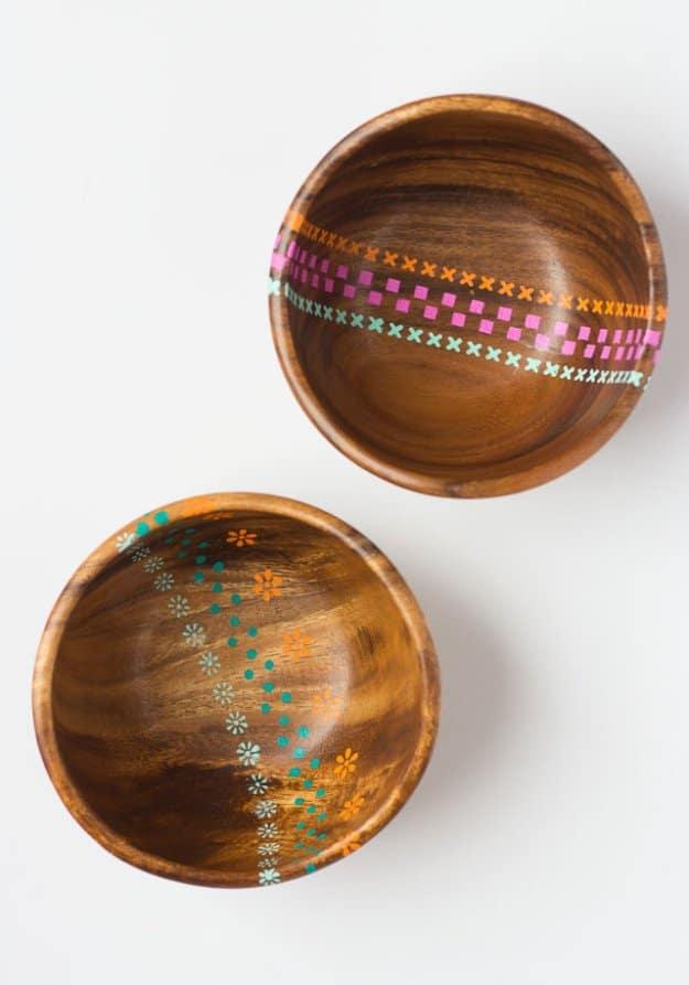 DIY Painted Wood Bowls, a handmade touch that makes a kitchen feel more like home and a favorite pick from this roundup
