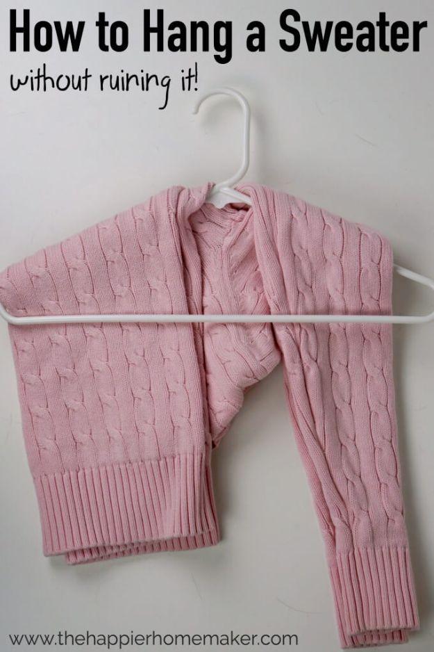 Hang A Sweater Without Ruining It, a solution worth copying for another space and an idea worth saving for later