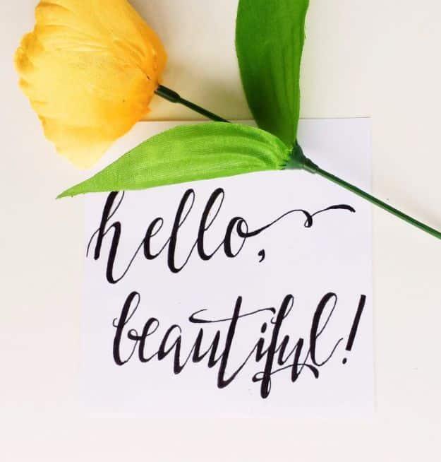 Brush Lettering Tutorials - Create Fake Calligraphy - Simple and Fun Calligraphy Tutorial Videos - How To Paint the Alphabet in Calligraphy Handwriting with Pens, Watercolors, Adob