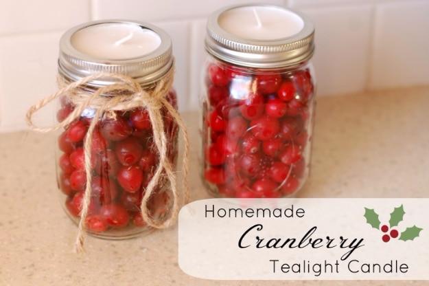 Homemade Cranberry Candles, flexible enough to fit almost any budget and something that feels sincere instead of last minute