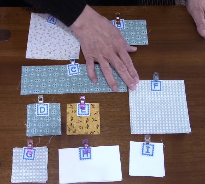 Materials for Crow's Foot Quilt Block