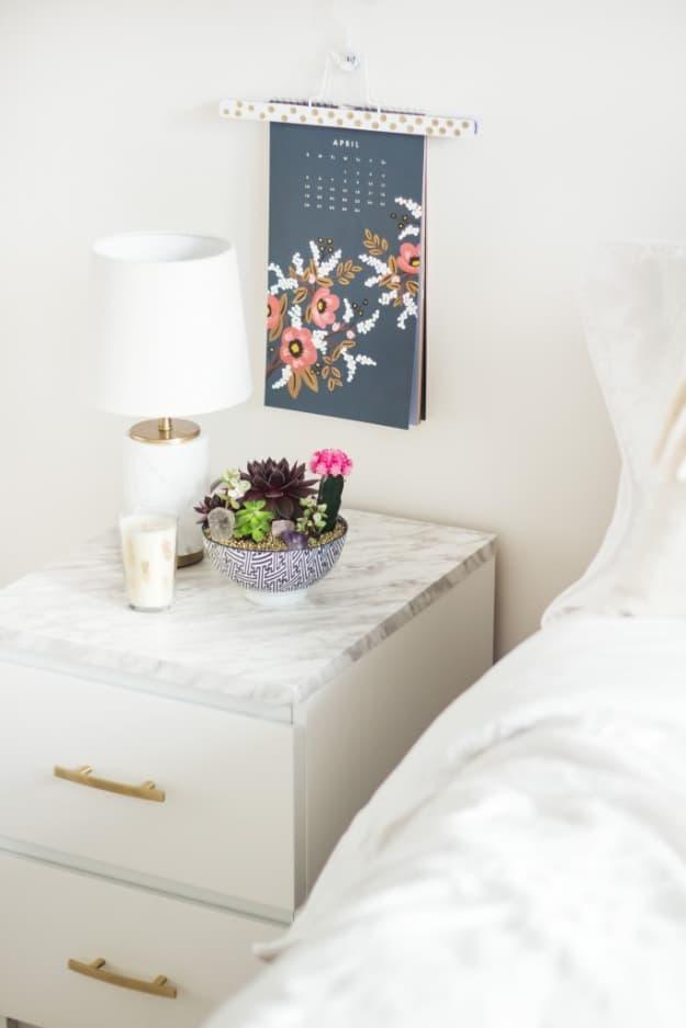 Faux Marble End Table, a nice change of pace from something bought off the shelf and a quick idea that comes together fast