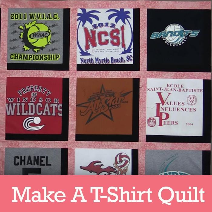 Make A T-Shirt Quilt, straightforward enough to knock out in a day and a sweet little detail guests always notice
