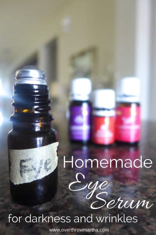 DIY Essential Oil Recipes and Ideas - Homemade Eye Serum - Cool Recipes, Crafts and Home Decor to Make With Essential Oil - Diffuser Projects, Roll On Prodicts for Skin - Recipe Tu