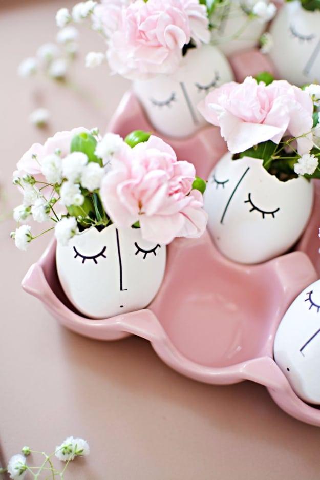 DIY Whimsy Illustrated Eggshell Centerpiece, a clever trash to treasure craft worth trying this weekend