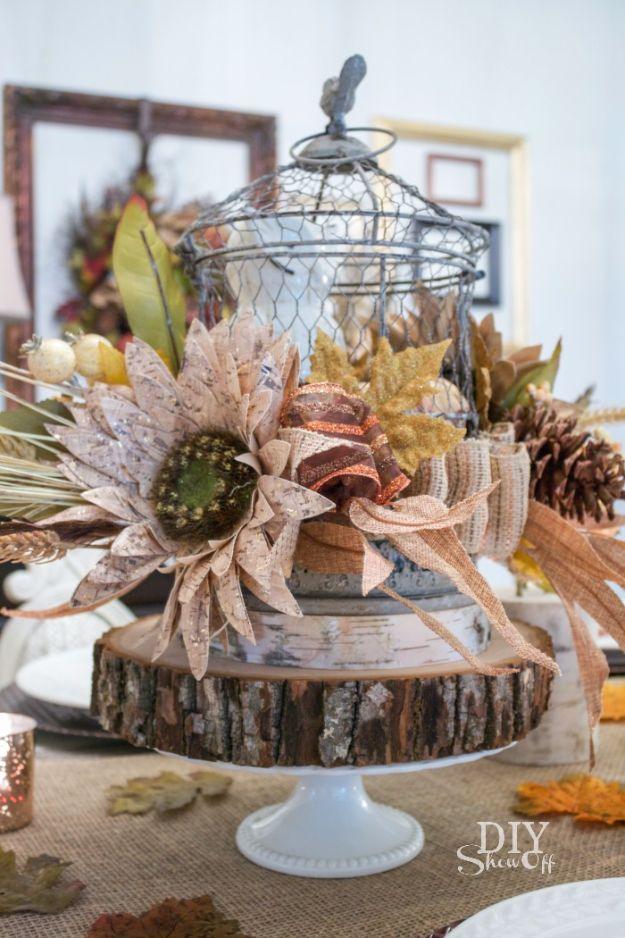 Best Crafts for Fall - Decorative Fall Centerpiece - DIY Mason Jar Ideas, Dollar Store Crafts, Rustic Pumpkin Ideas, Wreaths, Candles and Wall Art, Centerpieces, Wedding Decoration