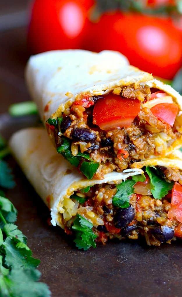 Best Mexican Food Recipes - Best Basic Burritos - Authentic Mexican Foods and Recipe Ideas for Casseroles, Quesadillas, Tacos, Appetizers, Tamales, Enchiladas, Crockpot, Chicken, B