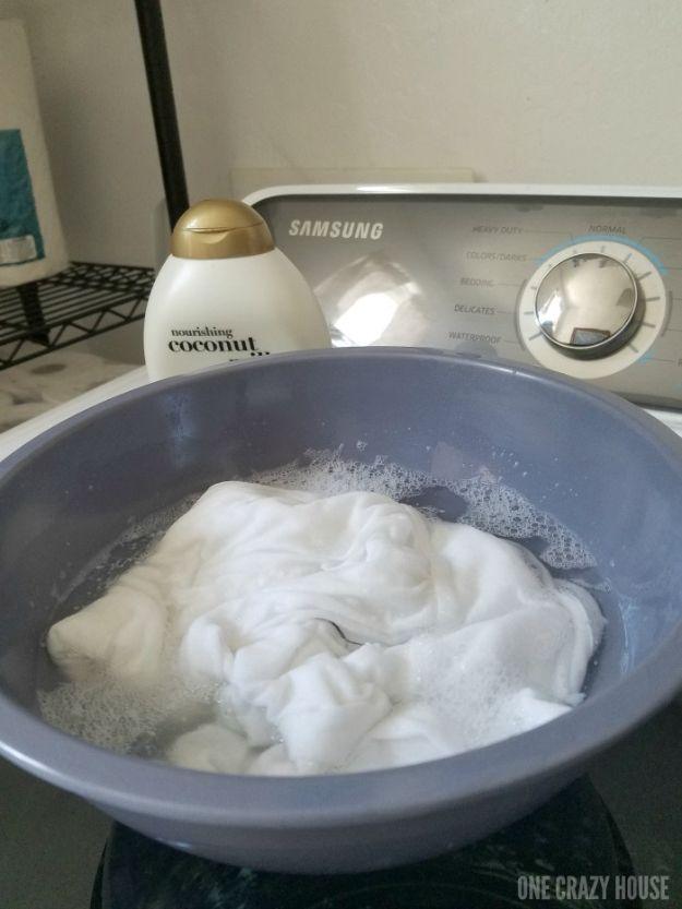 Un-Shrink Clothes Using Hair Conditioner, an easy way to cut down on laundry day frustration and it comes together fast