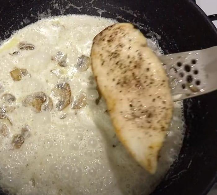 Place Chicken Into Frying Pan - Easy Chicken Dinner