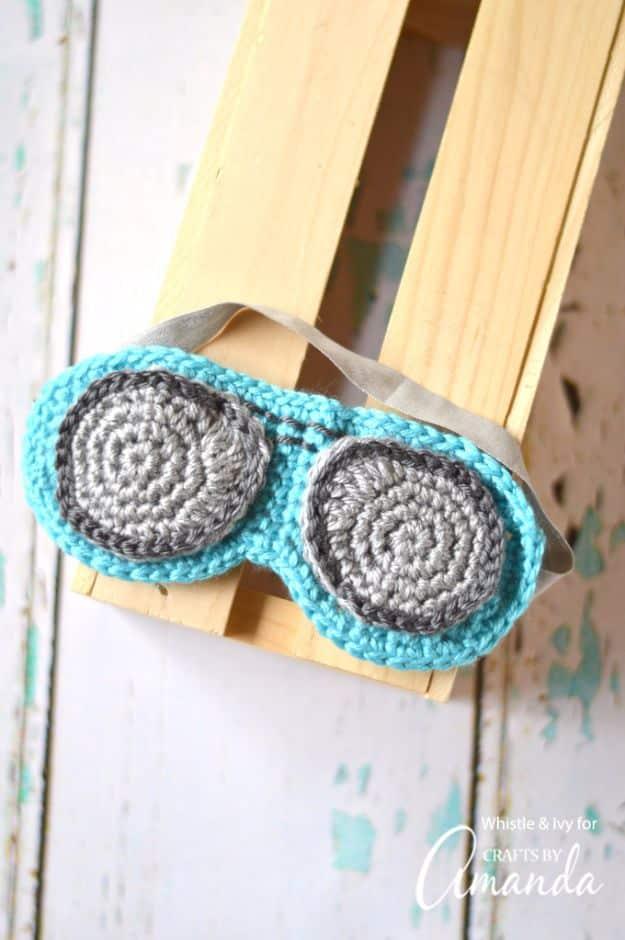 Aviator Sunglasses Sleep Mask Crochet, a fun DIY sleep mask worth sewing this weekend and a favorite pick from this roundup