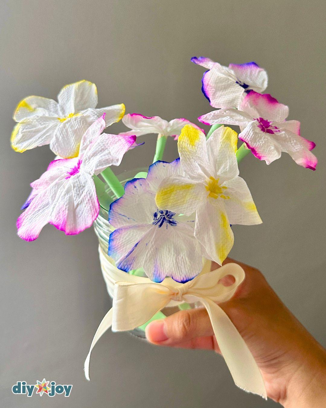 Toilet Paper Flower Bouquet — easy toilet paper flowers tutorial