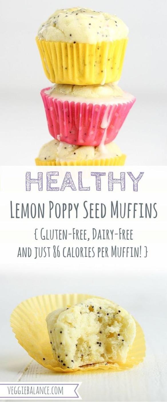 Low Sugar Dessert Recipes - Healthy Lemon Poppy Seed Muffins - Healthy Desserts and Ideas for Healthy Sweets Without Much Sugar - Raw Foods and Easy Clean Eating Dessert Tips, Keto