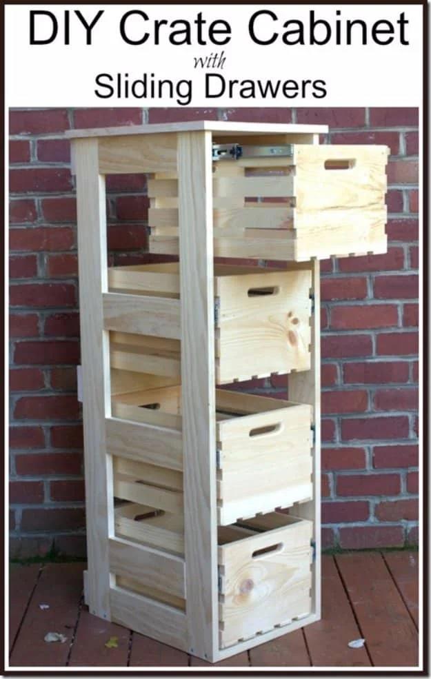 DIY Crate Cabinet with Sliding Drawers, a favorite pick from this roundup and an idea worth saving for later