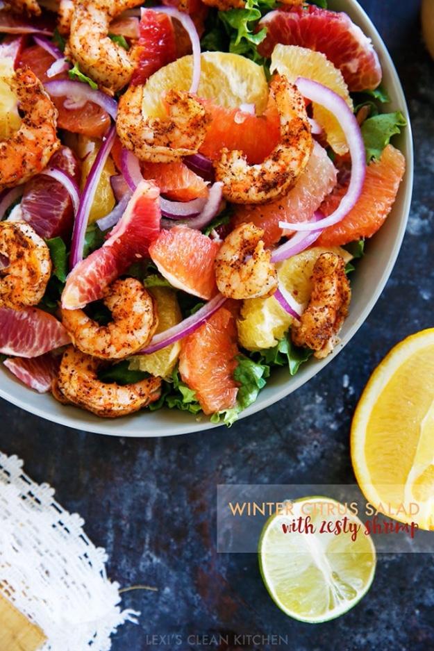 Healthy Lunch Ideas for Work - Spicy Shrimp and Citrus Salad - Quick and Easy Recipes You Can Pack for Lunches at the Office - Lowfat and Simple Ideas for Eating on the Job - Micro