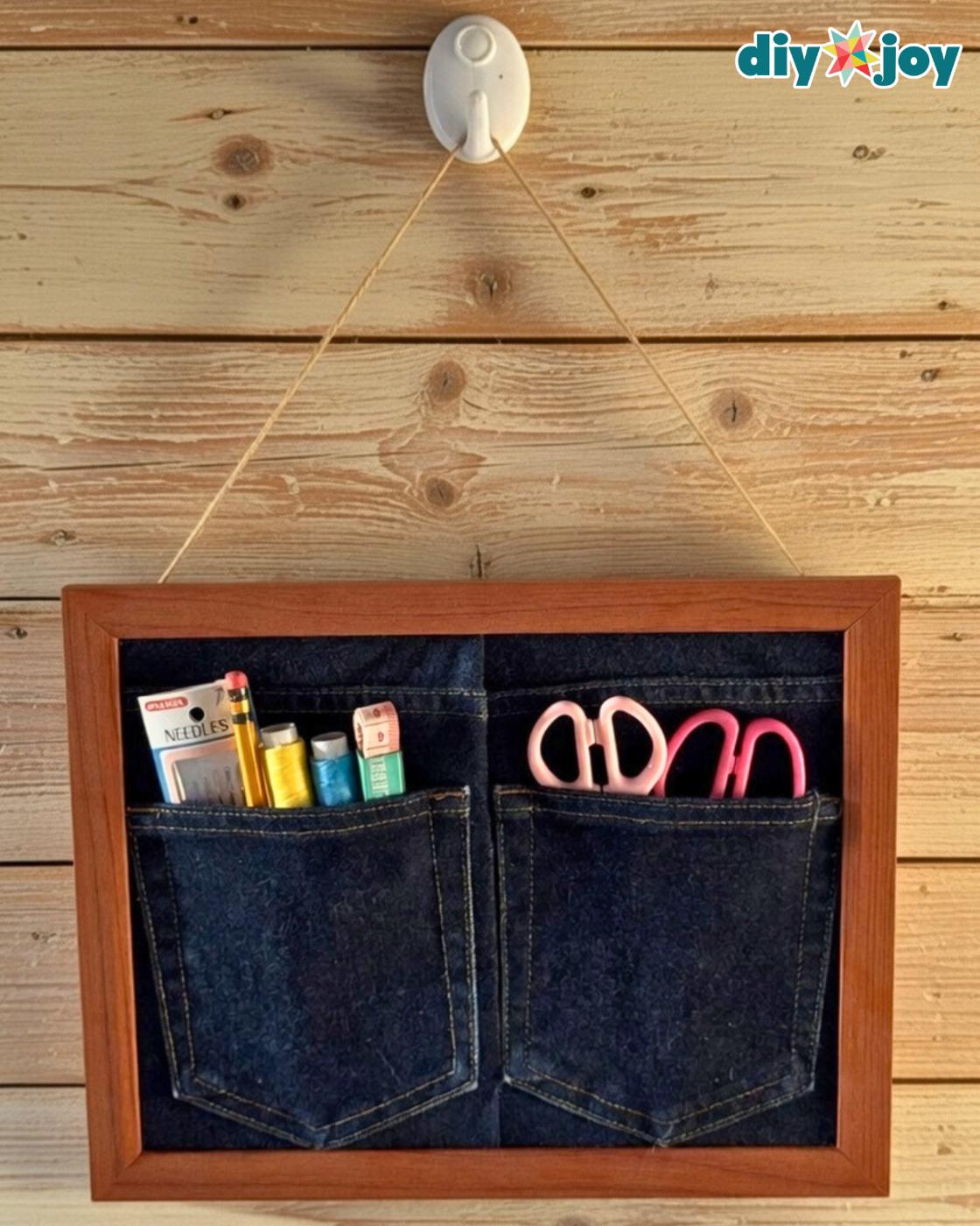 Upcycled Denim Jean Organizer — diy organizer from old jeans