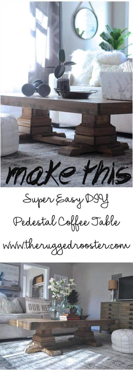 Build An Easy Pedestal Coffee Table, one of the best coffee table ideas on this list and a clever idea worth trying at home