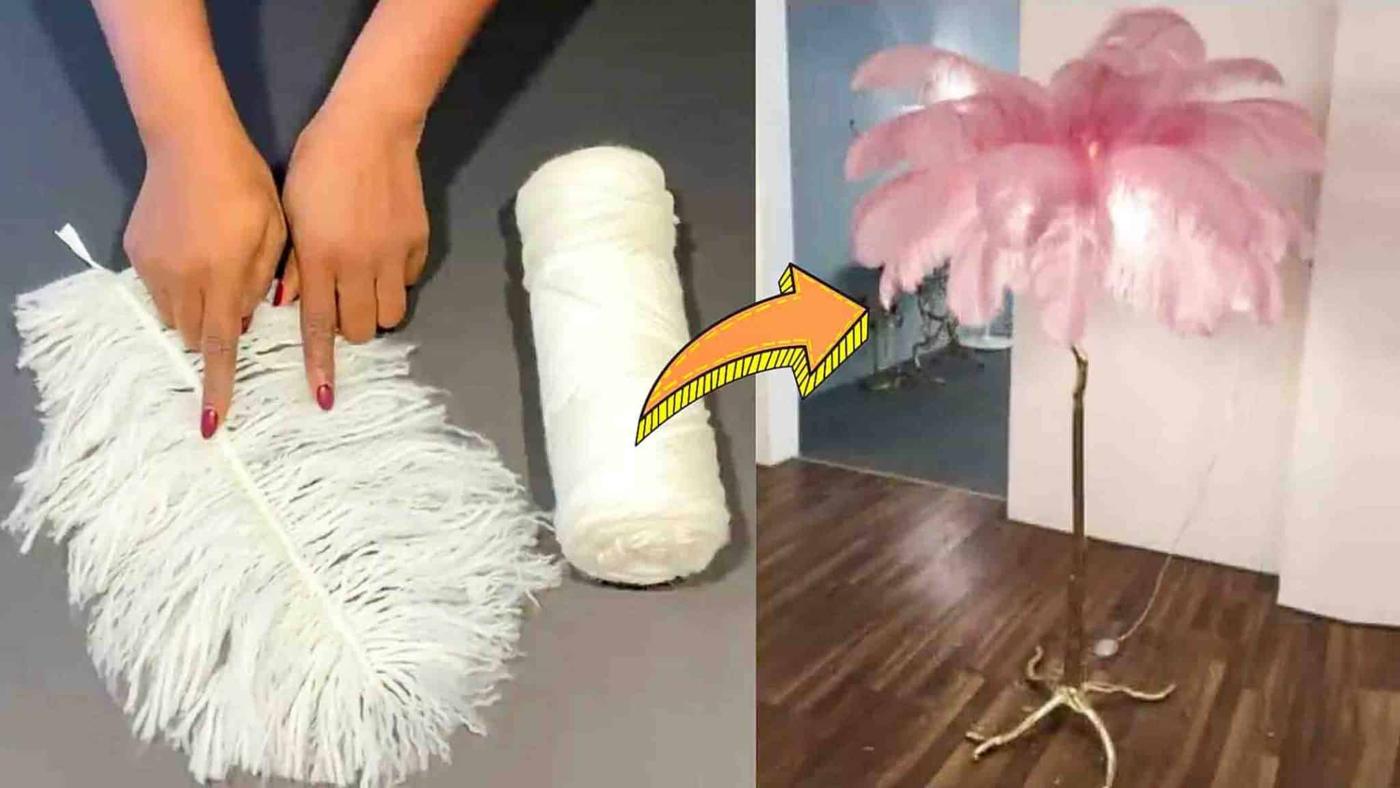 DIY Feather Floor Lamp Tutorial