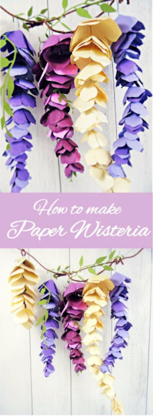 Hanging Paper Wisteria, a charming handmade idea worth trying soon and a project worth doubling for extra pieces