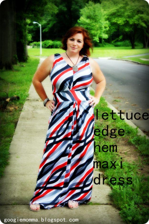 DIY Dresses to Sew for Summer - Lettuce Edge Hem Summer Dress - Best Free Patterns For Dress Ideas - Easy and Cheap Clothes to Make for Women and Teens - Step by Step Sewing Projec