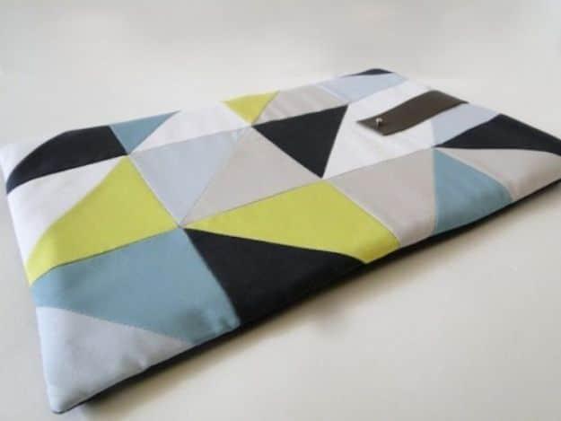 DIY Geometric Laptop Sleeve, budget friendly with supplies on hand and a small upgrade with a real visual payoff