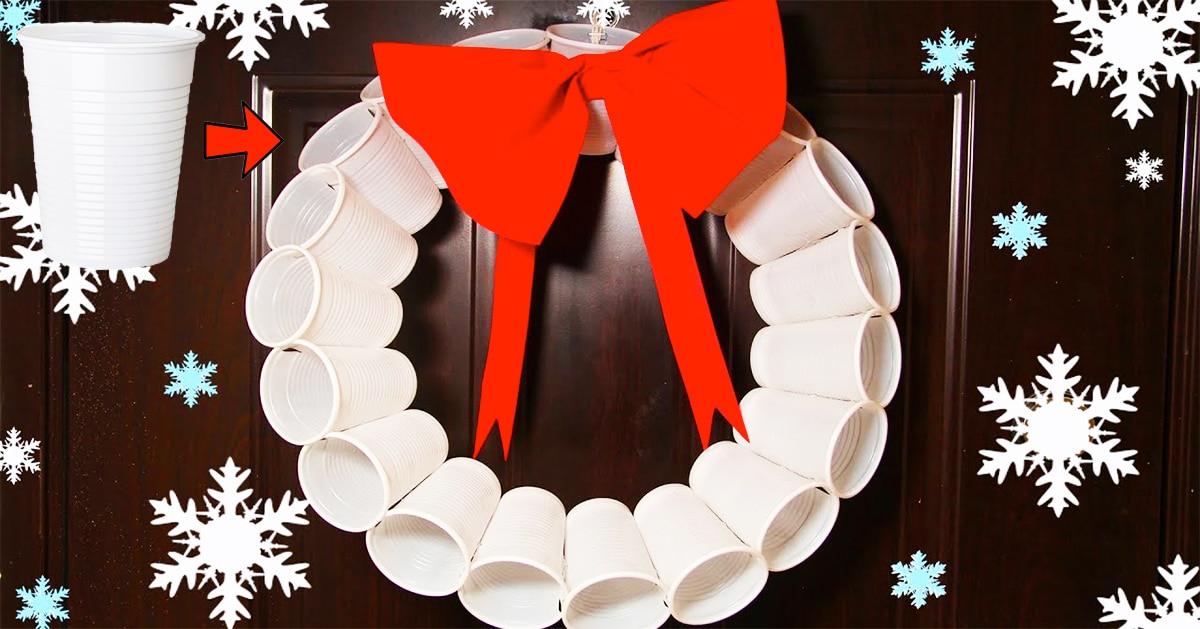 How To Make A Christmas Wreath Using Plastic Cups