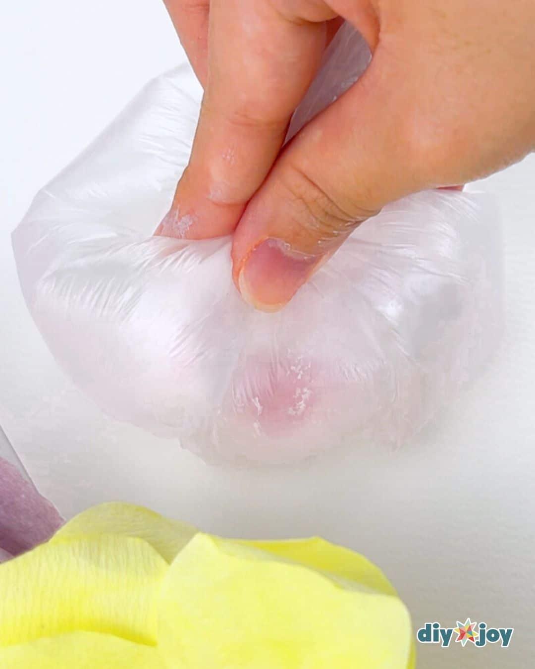 Flowers Plastic Bag — how to paint flowers easy with plastic