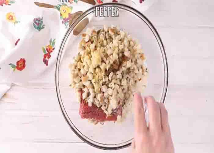Making the air fryer meatloaf