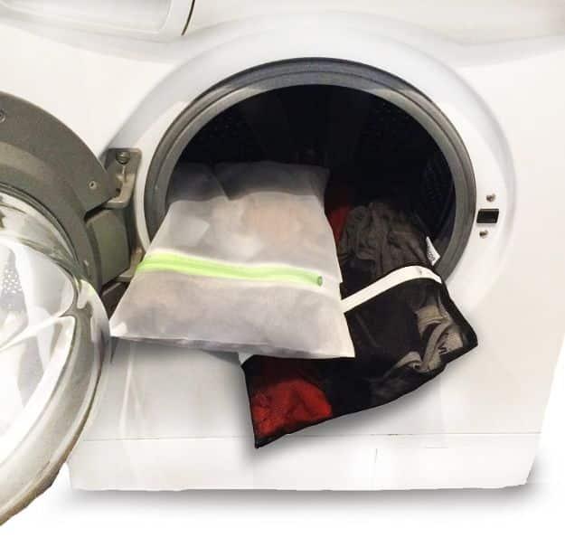 Wash Socks In Mesh Laundry Bag, an easy trick for a cleaner load of laundry and a budget friendly way to tackle tough stains