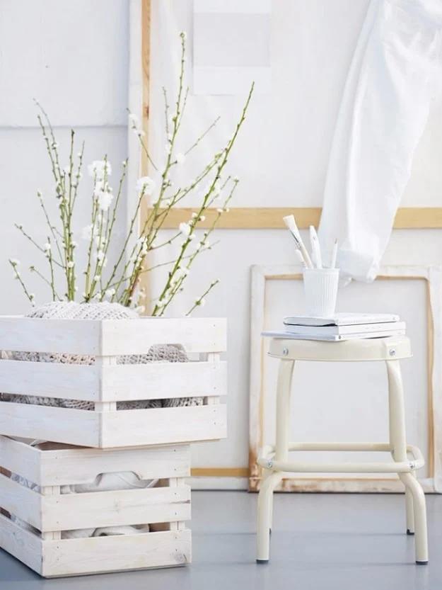 Whitewashed Crate Display, quick to put together in an afternoon and a favorite that gets compliments every time