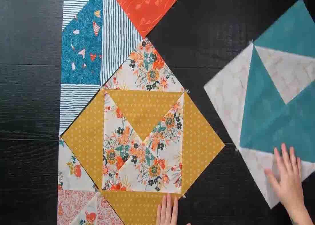 Assembling the love letter's quilt top