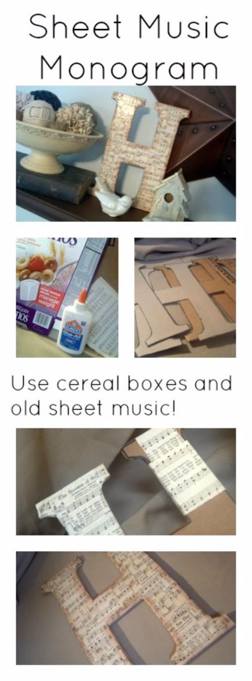 DIY Media Room Ideas - DIY Chipboard Monogram - Do It Yourslef TV Consoles, Wall Art, Sofas and Seating, Chairs, TV Stands, Remote Holders and Shelving Tutorials - Creative Furnitu