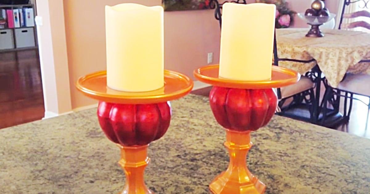 Dollar Tree DIY Pumpkin Candle Holders