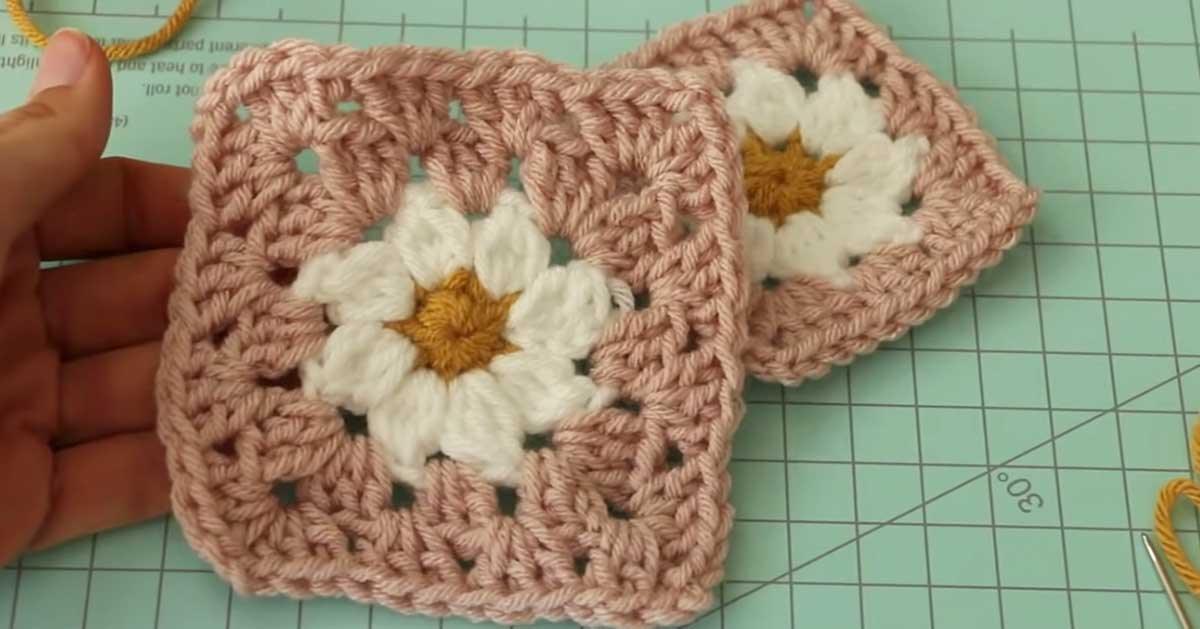 Daisy Granny Crochet Square Pattern