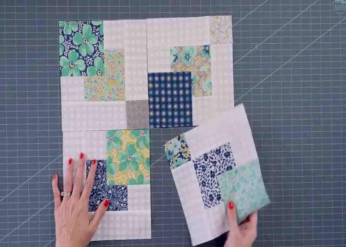 Assembling the block by putting the lollies pieces together