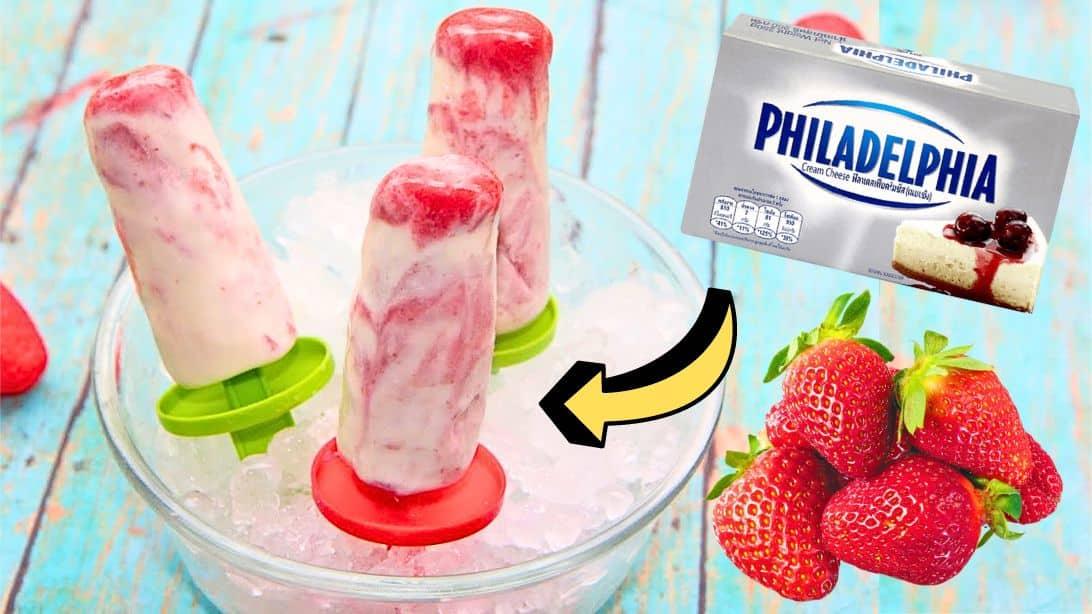 Super Easy Strawberry Cheesecake Popsicles Recipe