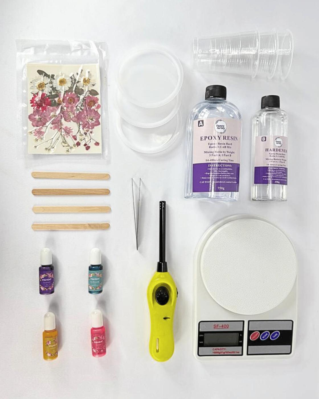 Homemade Resin Coaster Dried Flowers — materials for dried flower resin coaster