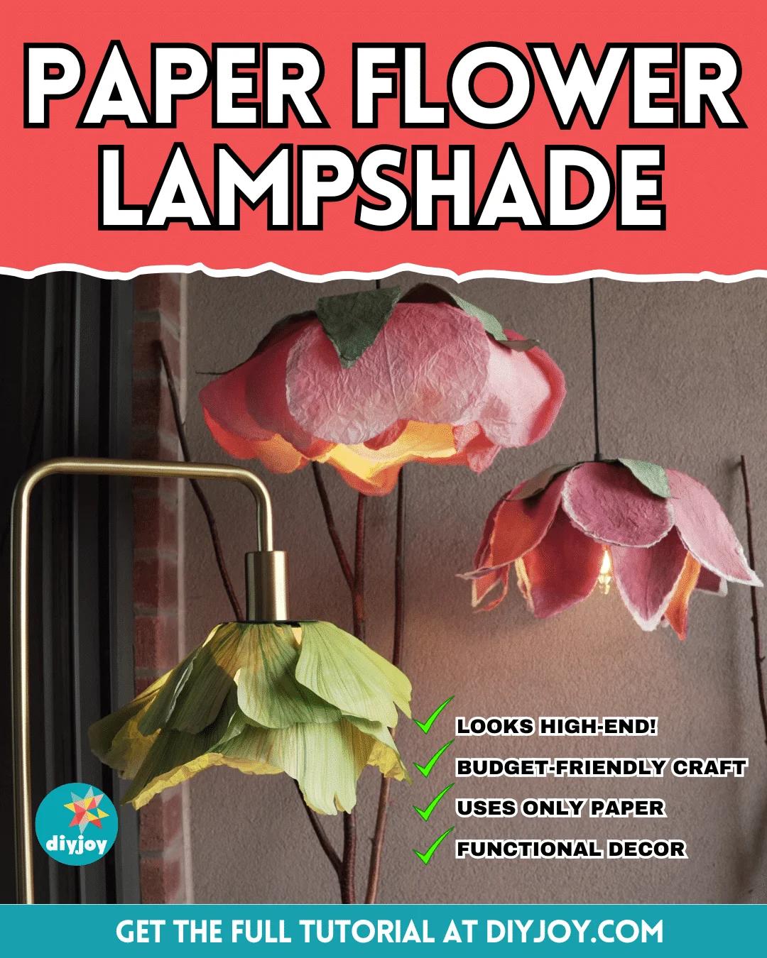 Easy DIY Paper Flower Lampshade Tutorial